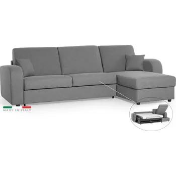 Sedací souprava Rohová sedací souprava LIVORNO s rozkladem na každodenní spaní, šedá (penelope 22), 140