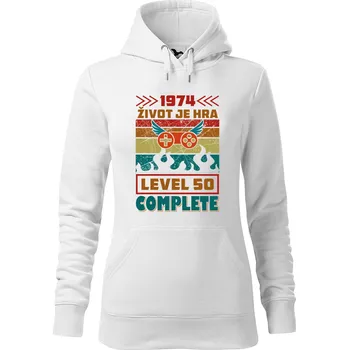 Dámská mikina DOBRÝ TRIKO Dámská mikina s potiskem Život je hra Velikost dámské mikiny: 2XL, Barva: Bílá