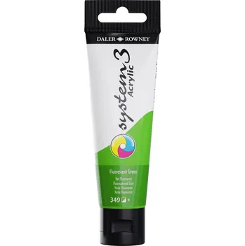 Vodová barva Daler Rowney System3 Akrylová barva Fluorescent Green 59 ml 1 ks