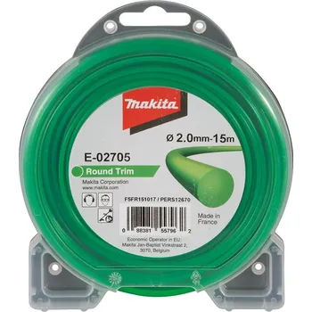Strunová hlava Makita E-02705 struna nylonová 2,0mm, 15m, zelenočerná, kulatá