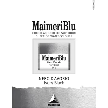 Vodová barva Maimeri Blu Akvarelová barva Ivory Black 535 1,5 ml 1 ks