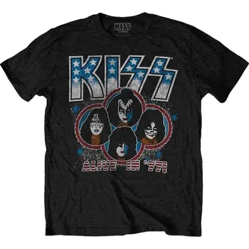 Pánské tričko Kiss Tričko Alive in '77 Unisex Black 2XL