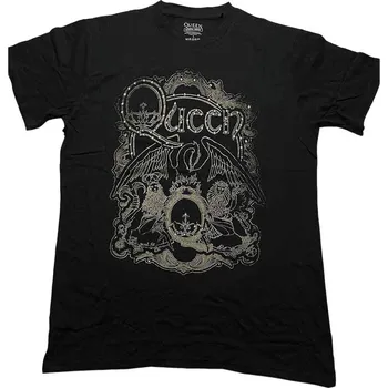 Pánské tričko Queen Tričko Ornate Crest Unisex Black L
