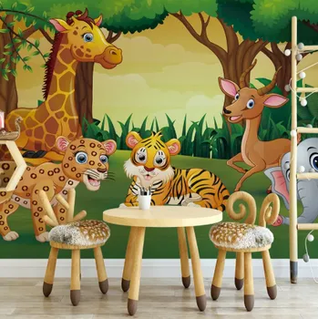 Tapeta Solution Media 3D tapeta - Kreslená zvířátka MU3214 2 - Voděodolná hedvábná tkanina - Textilní tapeta lesklá - 200g/m2