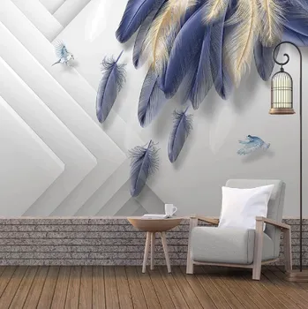 Fototapeta Solution Media 3D tapeta - Zlatomodré peří MU3554 3 - 3D Relief - Vliesová tapeta - 320g/m2