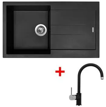 Granitový dřez Sinks AMANDA 860 Pureblack + Vitalia GR
