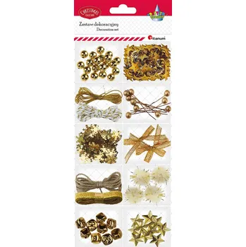 Vánoční dekorace Titanum Sada, dekorativní, ZLATÁ, MIX