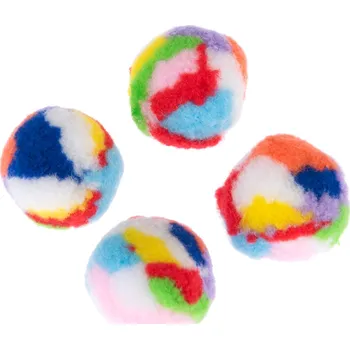Hračka pro kočku TIAKI sada plyšových míčků pro kočky - sada 4 ks
