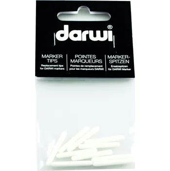 Darwi Replacement Tips For Tex Fabric Glitter Marker Náhradní hroty White 10 ks