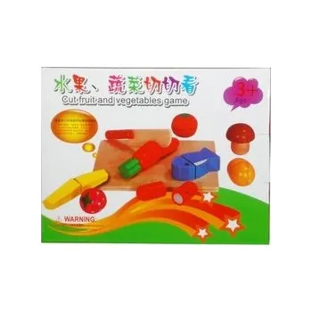 Dětská kuchyňka Zestaw drewniane owoce i warzywa do krojenia