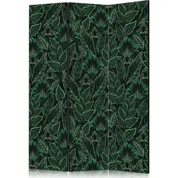 Paraván Paraván - Hustá vegetace - Botanické vzory v ilustrativním stylu; Zelený Velikost: 135x172 cm, Provedení: Jednostranný