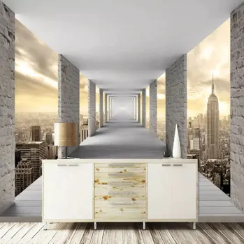 Fototapeta Solution Media 3D tapeta - Výhled na město MU2517 5 - Imitace kůže - Vliesová tapeta - 320g/m2