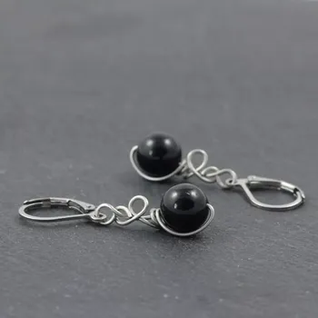 Náušnice Černý turmalín – model náušnic Zrození
