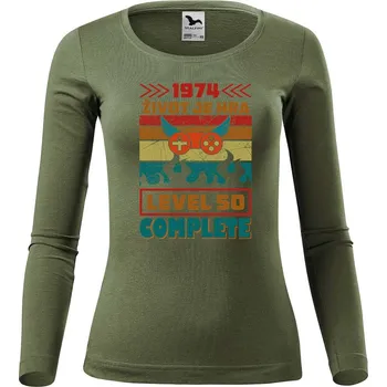 DOBRÝ TRIKO Dámské bavlněné triko Život je hra Velikost: S, Barva: Khaki