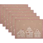 Clayre & Eef - Textilní prostírání GINGERBREAD BLISS - sada 6 kusů GBB40