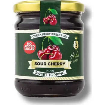 HEBE | Řecká marmeláda s višněmi - bez cukru univerzální sladidlo, poleva i dip pro sladké i slané pokrmy - 260 g