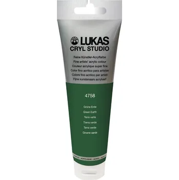 Vodová barva Lukas Cryl Studio Plastic Tube Akrylová barva Green Earth 125 ml 1 ks