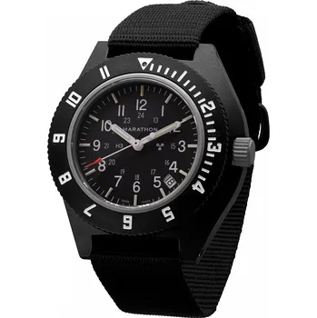 Hodinky Marathon Navigator Date Black NGM Nylonový řemen (černý)
