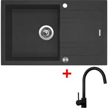 Kuchyňský dřez Sinks LINEA 780 XC Granblack + Vitalia černá matná