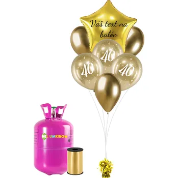 Party nádobí Personal Personalizovaný helium párty set zlatý - 40. narozeniny 19 ks