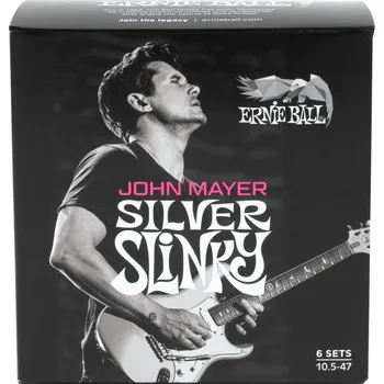 Struna pro kytaru a smyčcový nástroj Ernie Ball John Mayer Silver Slinky Nickel Wound Electric Guitar Strings 6 Pack Struny pro elektrickou kytaru