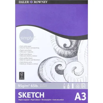 Daler Rowney Simply Sketching Paper Simply Skicář 72 A3 95 g