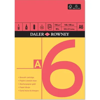 Daler Rowney Red and Yellow Drawing Paper Skicář 25 A6 150 g