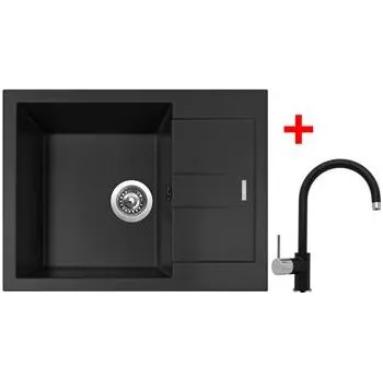 Granitový dřez Sinks AMANDA 650 Pureblack + Vitalia GR