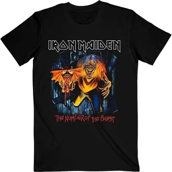 Iron Maiden Tričko Number Of The Beast Eddie Panel Burst Unisex Black 2XL