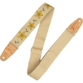 Kytarový popruh Levy's Flowering Vine Hemp Yellow Kytarový pás