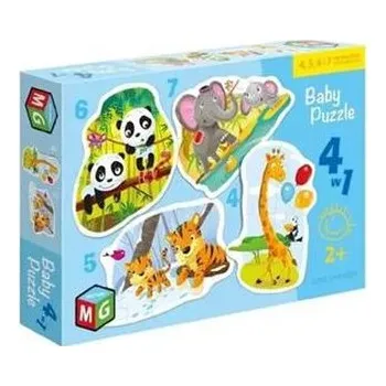 Puzzle Baby Puzzle 4w1 Dzikie Zwierzątka