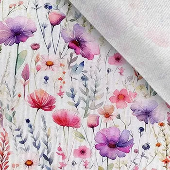 Teplákovina Takoy 150cm pestrobarevné květiny LOVE