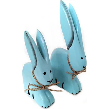 Zajíc zajíček soška dřevo duo 14/20 cm