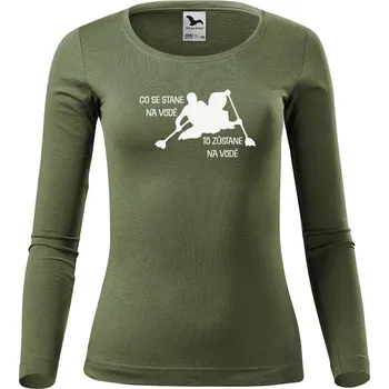 DOBRÝ TRIKO Dámské bavlněné triko Co se stane na vodě Velikost: XL, Barva: Khaki