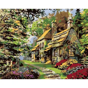 zuty Malování podle čísel - Pohádková chaloupka, 50x40 cm, vypnuté plátno na rám