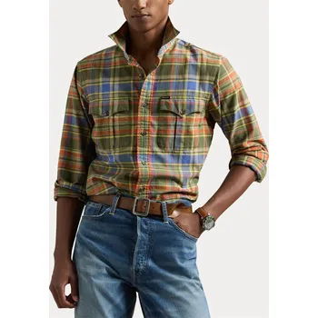 Pánská košile Košile Polo Ralph Lauren Olive Org Multi 1081833 M