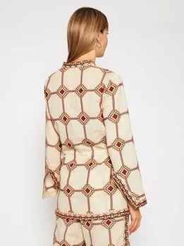 Dámská tunika Tory Burch Tunika Embroidered 76789 Béžová Regular Fit 8