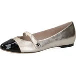 Dámské kožené baleríny 9-22116-44-091 Caprice zlatá Barva: black/gold, Velikost: 40,5