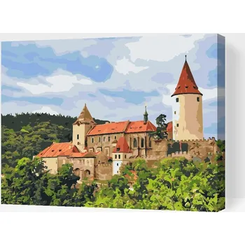 Painting Queens Painting Queens, Malování podle čísel, Hrad Křivoklát, 40 × 50 cm, vypnuté plátno na rám