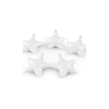 Vánoce Rolničky stromeček, hvězda - 5 ks - 1 bílá hvězda