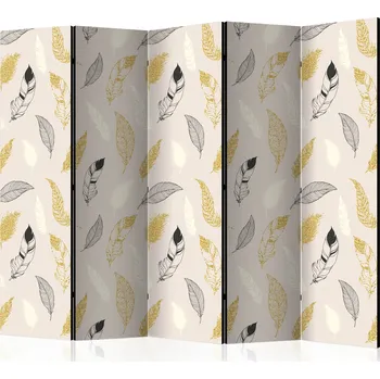 Paraván Paraván - Zlaté peří II Velikost: 225x172 cm, Provedení: Jednostranný