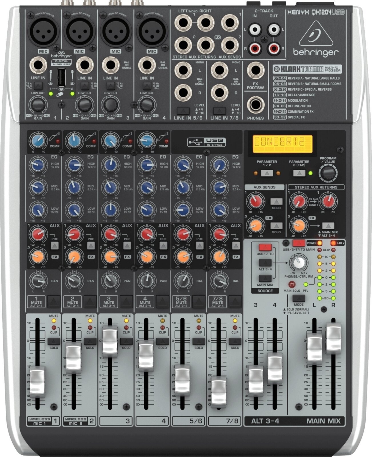 Behringer XENYX QX1204 USB Analogový mixpult