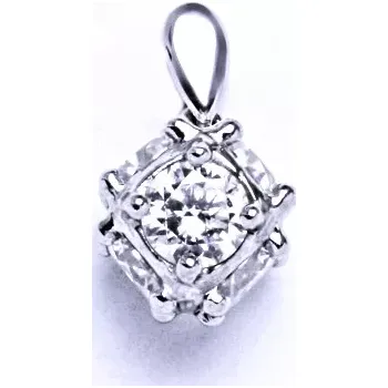 Přívěsek Stříbrný přívěsek krychle čiré zirkony - VP75 (Stříbrný přívěsek se zirkony)