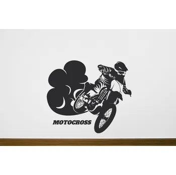 Samolepící dekorace Lepy.cz Samolepka na zeď Motocross Velikost (šířka x výška): 90x78cm, Barevná varianta: Lípová zelená