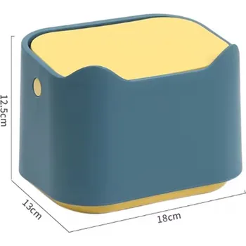 Přislušenství pro kočičí toaletu Dvouvrstvý odpadkový koš na kočičí exkrementy Barva: žluto-modrá bez pytlíků