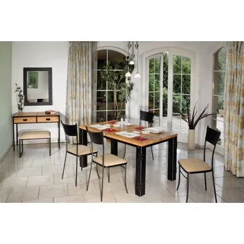 Jídelní stůl Iron Art Carcassonne kovaný jídelní stůl s dělenou deskou 152 x 85 cm