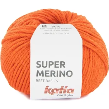 Příze Katia Super Merino 46 Deep Orange Pletací příze