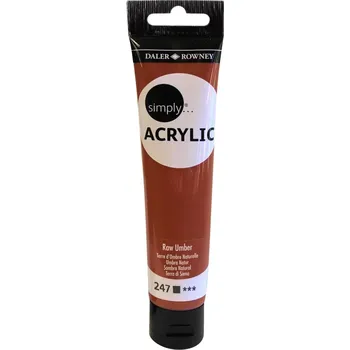 Vodová barva Daler Rowney Simply Akrylová barva Raw Umber 75 ml 1 ks