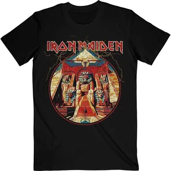 Pánské tričko Iron Maiden Powerslave Lightning Circle Black S Tričko