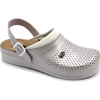 Dámská zdravotní obuv Leon 5002 Dámská kožená zdravotní obuv s přezkou - Perlová Velikost: 39